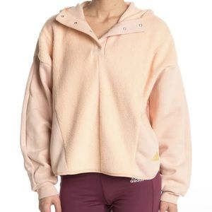 Adidas Sherpa Essentials Hoodie Sweatshirt Size M